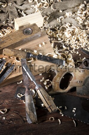 [[stock_photo]]: Travail · charpentier · bois · outils · texture