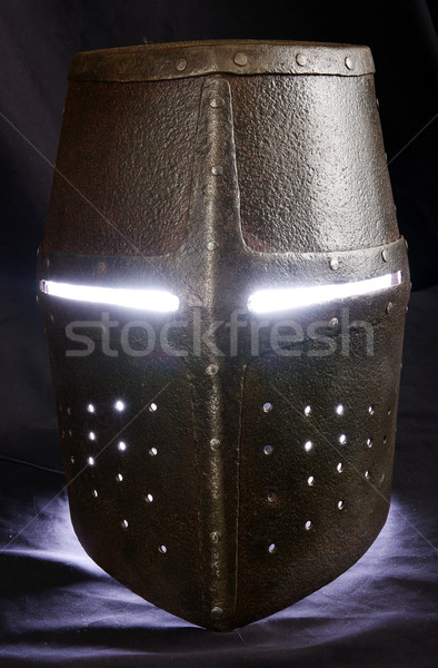Eisen Helm mittelalterlichen Ritter schwierig Krieg Stock foto © sibrikov