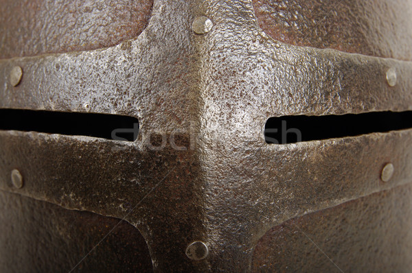 [[stock_photo]]: Fer · casque · médiévale · chevalier · lourd · guerre