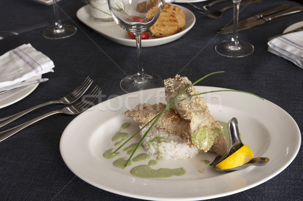 Restaurant mooie ingericht tabel smakelijk voedsel Stockfoto © sibrikov