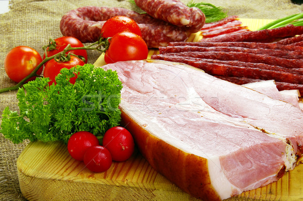 Meat and sausage  Stock photo © sibrikov