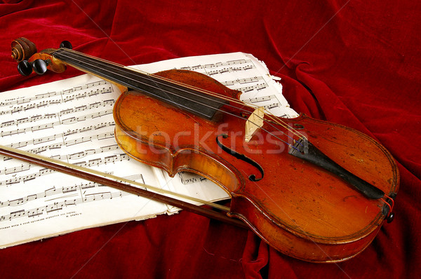Vioară vechi instrument muzical concert succes suna Imagine de stoc © sibrikov