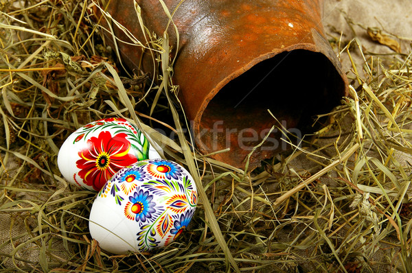 Pintado huevos símbolo religiosas vacaciones Pascua Foto stock © sibrikov