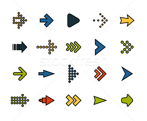 Outline icons thin flat design, modern line stroke style Stock photo © sidmay