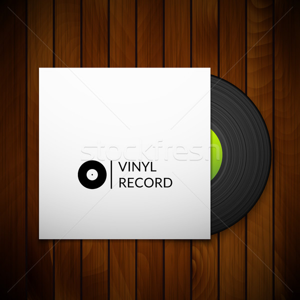 Negro vintage vinilo registro cubrir caso Foto stock © sidmay