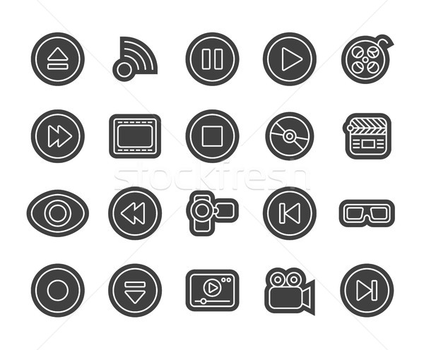 Stock photo: Outline icons thin flat design, modern line stroke style