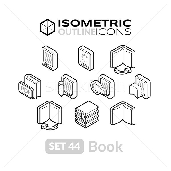 Isometric outline icons set 44 Stock photo © sidmay