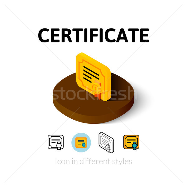 Certificat icône différent style vecteur symbole [[stock_photo]] © sidmay