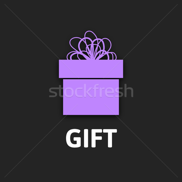 Gift box icon with ribbon, flat design Stock photo © sidmay