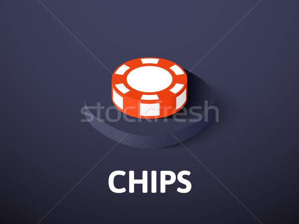 Chips isometric icon, isolated on color background Stock photo © sidmay
