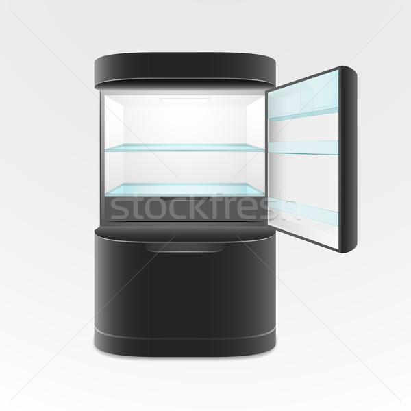 Modern two door black refrigerator Stock photo © sidmay