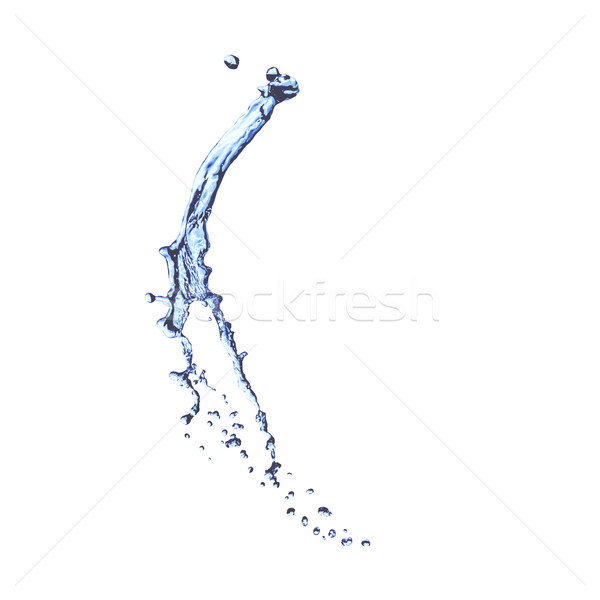 Stock photo: Blue water splash isolated on white