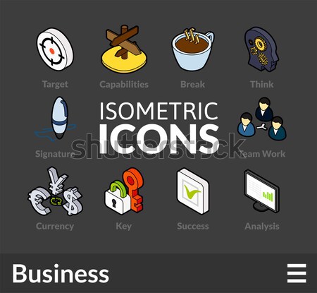 Isometric outline icons set 36 Stock photo © sidmay