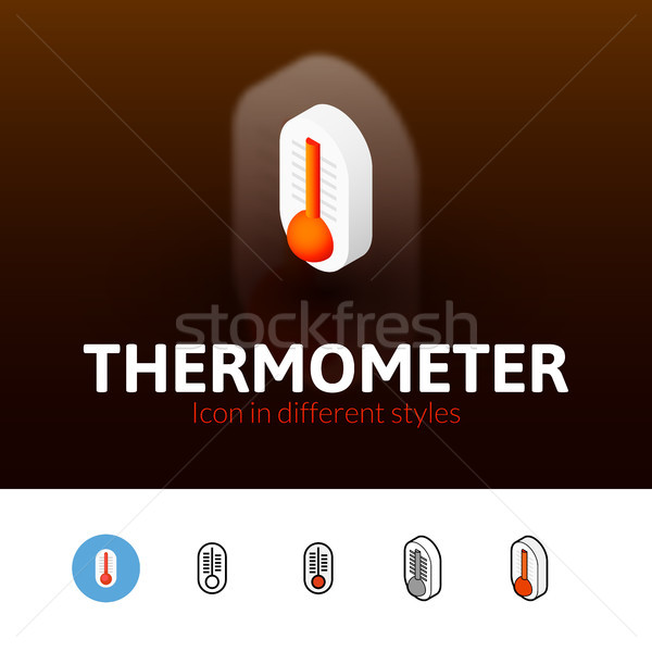 Termômetro ícone diferente estilo cor vetor Foto stock © sidmay