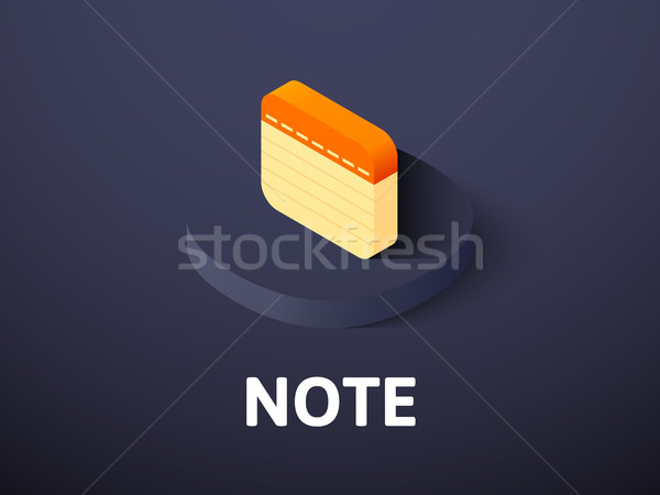 Note isometric icon, isolated on color background Stock photo © sidmay
