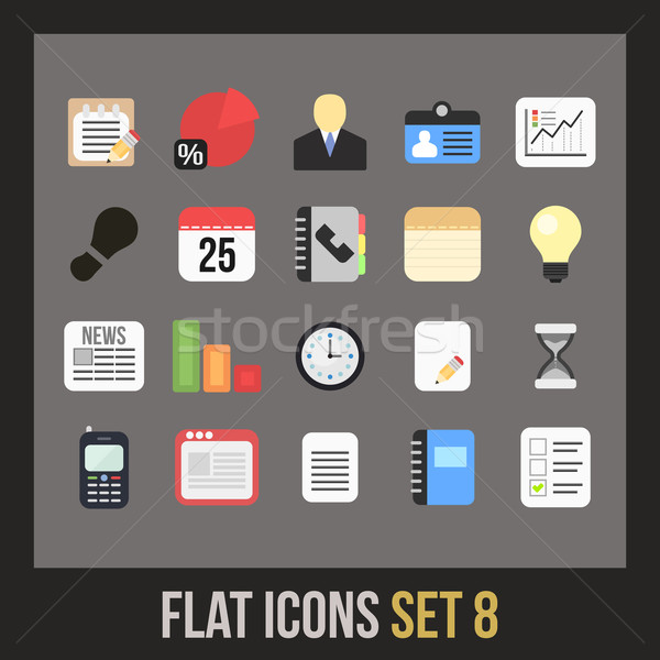 Flat icons set 8 Stock photo © sidmay