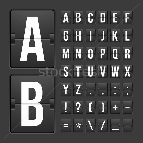 Scoreboard letters and symbols alphabet panel Stock photo © sidmay