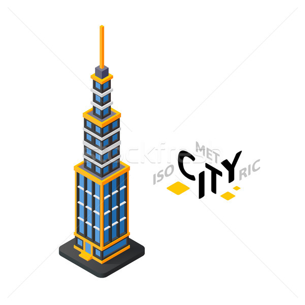 Isometric urban tower icon, building city infographic element, vector illustration Stock photo © sidmay