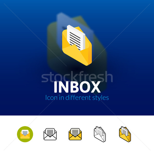Inbox icon in different style Stock photo © sidmay
