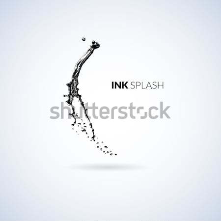 Black ink paint or oil splash isolated on white Stock photo © sidmay