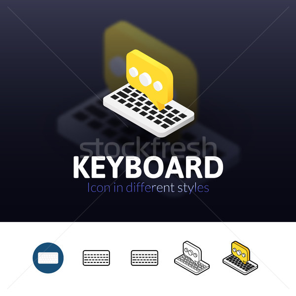 Foto stock: Teclado · ícone · diferente · estilo · cor · vetor