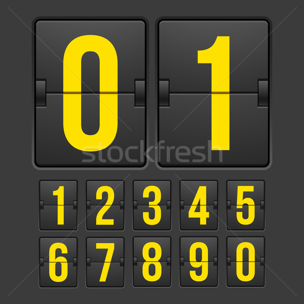 Geriye sayım saat beyaz renk mekanik sayı tahtası Stok fotoğraf © sidmay