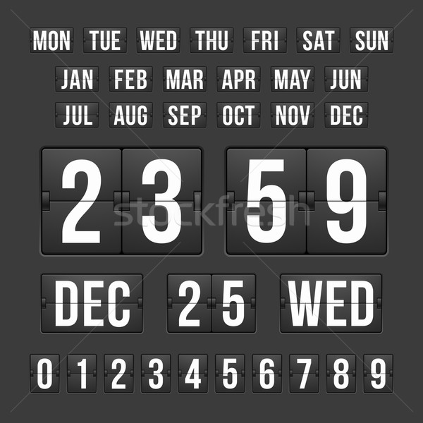 Countdown Timer Datum Kalender Anzeigetafel Vektor Stock foto © sidmay