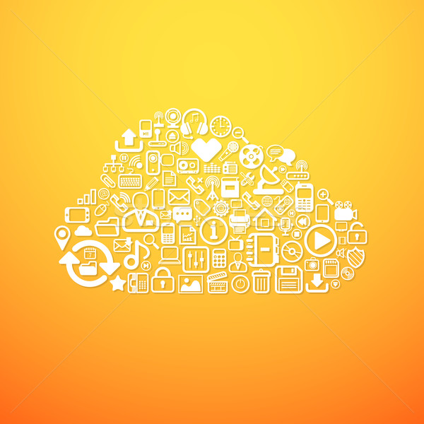 コンピュータ 雲のアイコン インターネット 抽象的な サーバー 背景 ストックフォト © sidmay