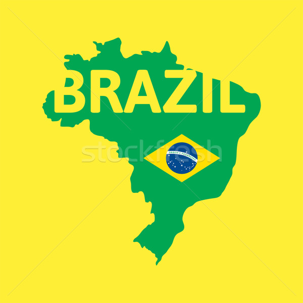 Flat simple Brazil map Stock photo © sidmay