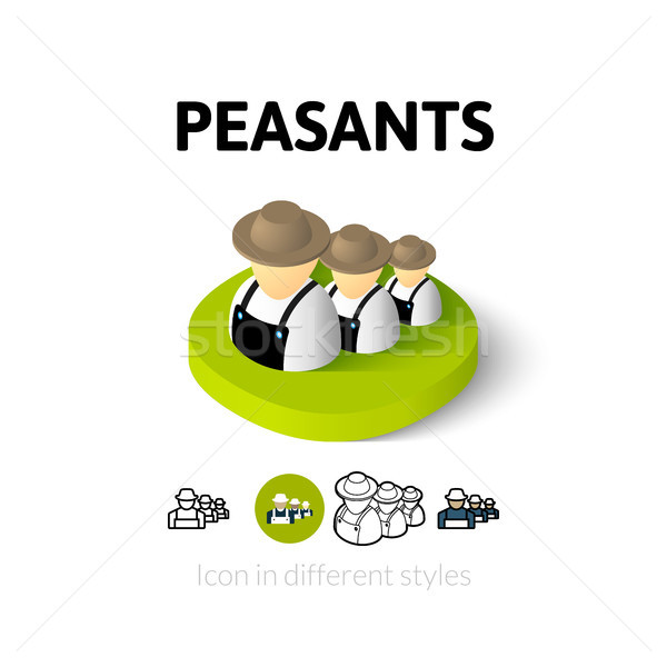 Peasants icon in different style Stock photo © sidmay