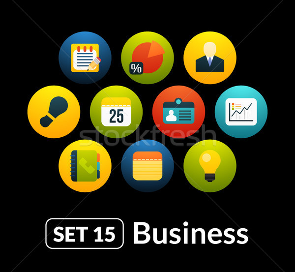 Flat icons vector set 15 - businnes collection Stock photo © sidmay