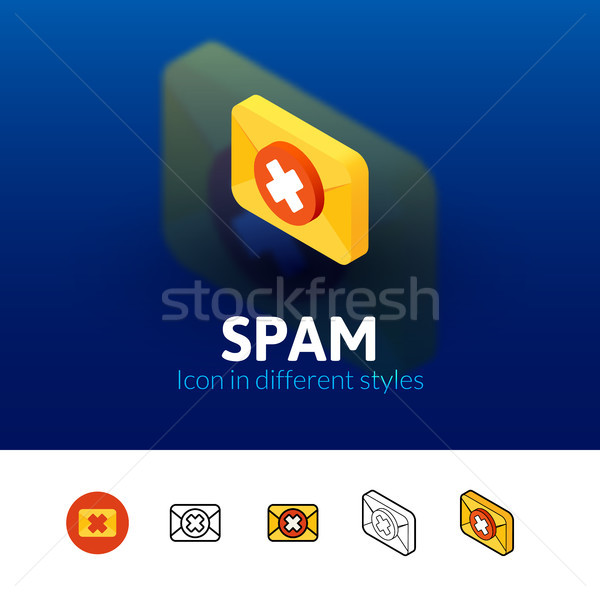 Spam Symbol unterschiedlich Stil Farbe Vektor Stock foto © sidmay