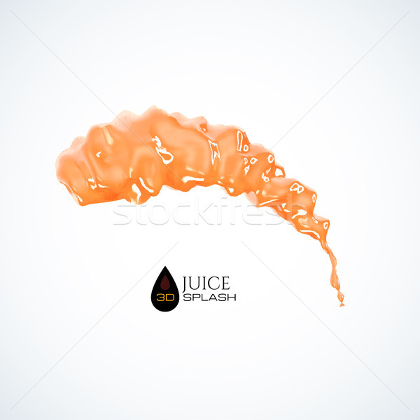 Orange 3D jus Splash isolé blanche [[stock_photo]] © sidmay