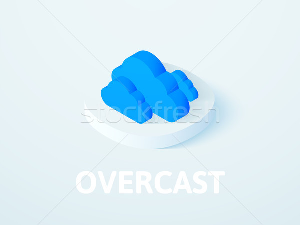 Overcast isometric icon, isolated on color background Stock photo © sidmay