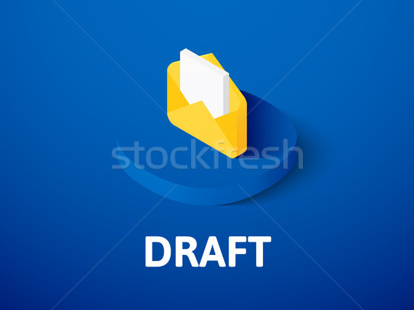 Draft isometric icon, isolated on color background Stock photo © sidmay