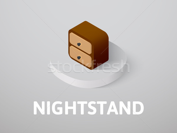 Nightstand isometric icon, isolated on color background Stock photo © sidmay