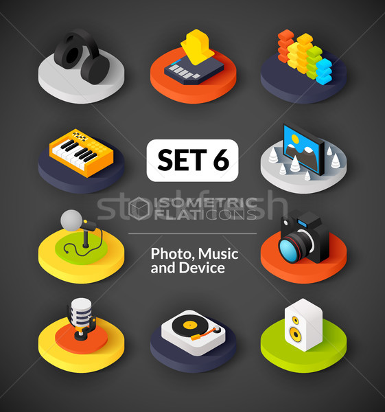 Stock photo: Isometric flat icons set 6