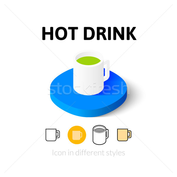 горячий напиток икона различный стиль вектора символ Сток-фото © sidmay