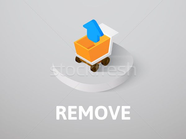 Remove isometric icon, isolated on color background Stock photo © sidmay