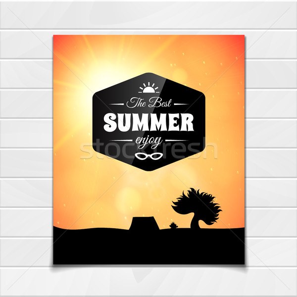 Cartaz verão vida saudável estilo abstrato isolado Foto stock © sidmay