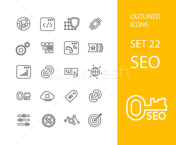 Outline icons thin flat design, modern line stroke style Stock photo © sidmay
