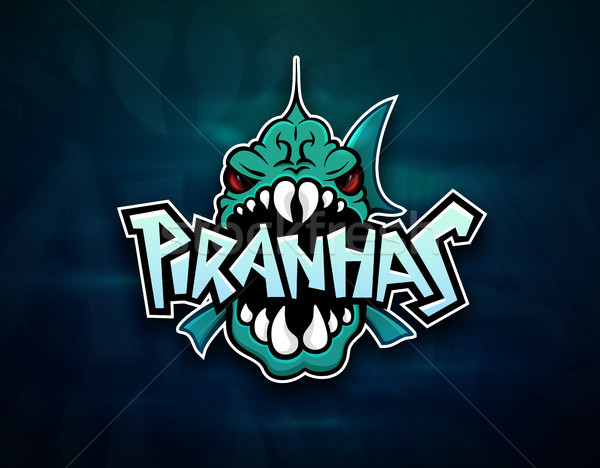 Piranhas emblem logo for sports team Stock photo © sidmay