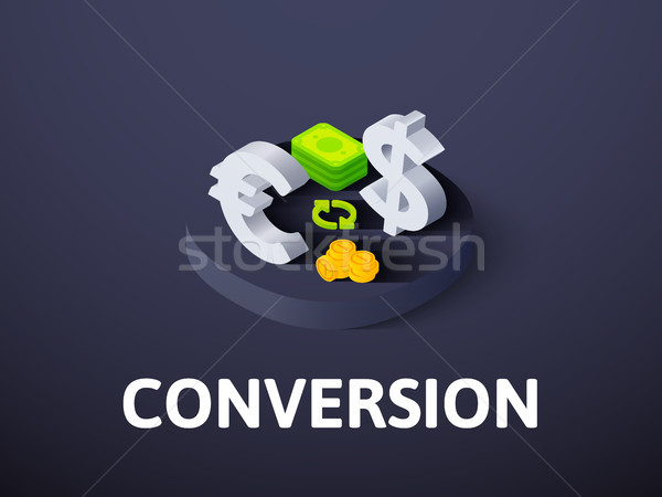 Conversion isometric icon, isolated on color background Stock photo © sidmay
