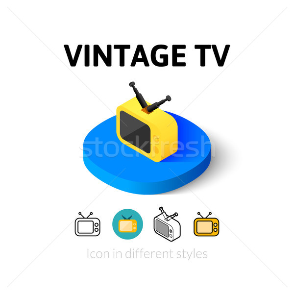 Vintage TV icon in different style Stock photo © sidmay