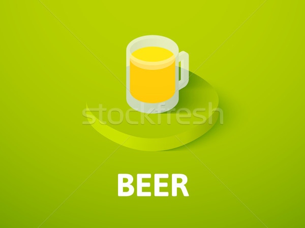 Foto stock: Cerveja · isométrica · ícone · isolado · cor · vetor