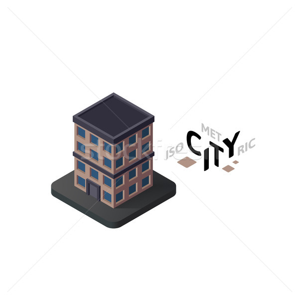 Izometryczny apartamentu domu ikona budynku miasta Zdjęcia stock © sidmay