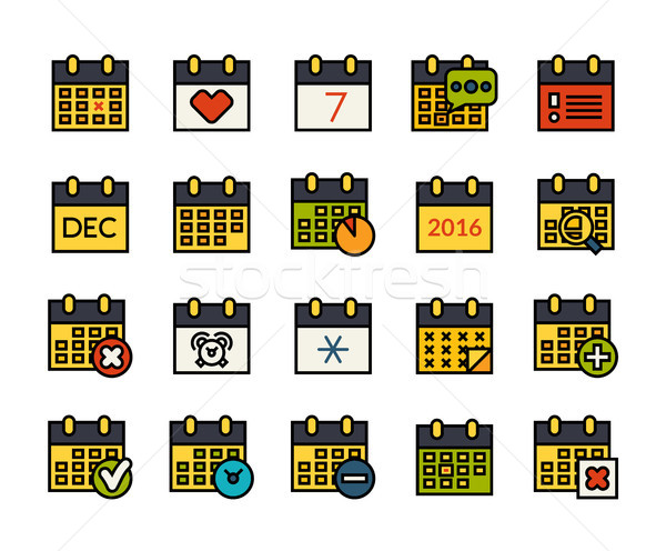 Outline icons thin flat design, modern line stroke style Stock photo © sidmay