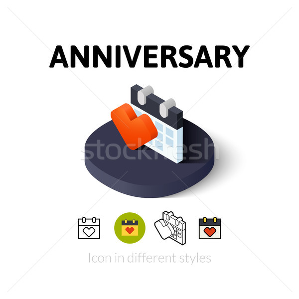 Anniversaire icône différent style vecteur symbole [[stock_photo]] © sidmay