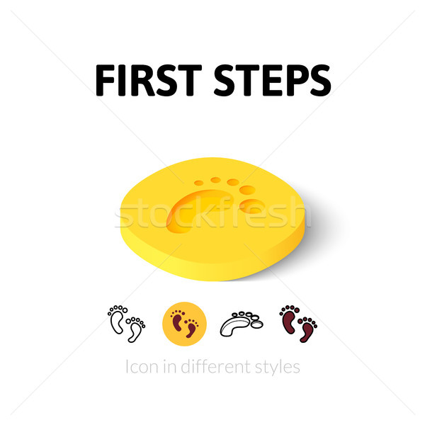 Stock photo: First steps icon in different style