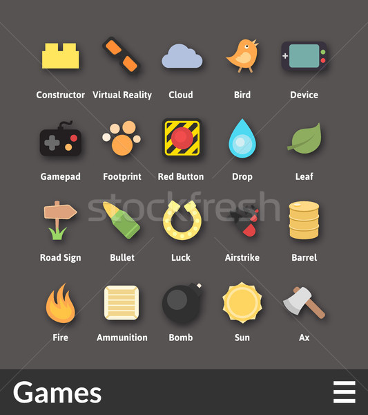 Flat material design icons set Stock photo © sidmay